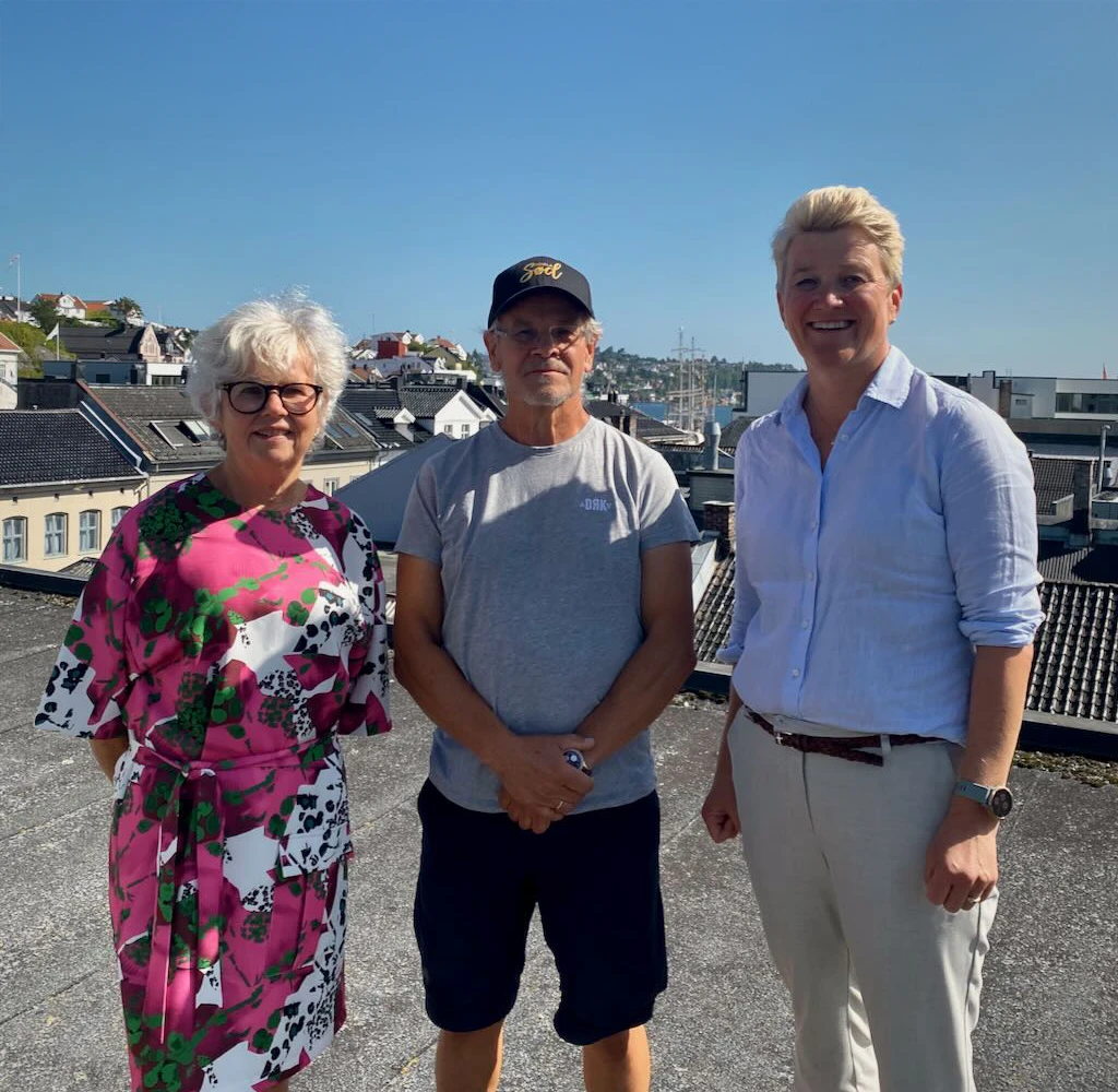 På toppen av Bankbygget i Arendal